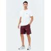 image:imageNORTHYARD Mens Casual ShortsCotton 9 Golf Hiking Drawstring Elastic Waist Work Shorts with Zipper PocketsWine