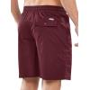 image:imageNORTHYARD Mens Casual ShortsCotton 9 Golf Hiking Drawstring Elastic Waist Work Shorts with Zipper PocketsWine