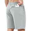 image:imageNORTHYARD Mens Cotton Casual Sweat Shorts Athletic Running Short with Zipper Pockets 7 Workout Gym Lounge for MensLight Heather