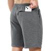 image:imageNORTHYARD Mens Cotton Casual Sweat Shorts Athletic Running Short with Zipper Pockets 7 Workout Gym Lounge for MensSmoke Heather