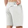 image:imageNORTHYARD Mens Cotton Casual Sweat Shorts Athletic Running Short with Zipper Pockets 7 Workout Gym Lounge for MensWhiteheather