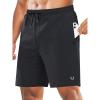 image:imageNORTHYARD Mens 7 Gym Shorts Knit Athletic Tennis Shorts for Men with Zipper Pockets for Workout Athletic TrainingBlack