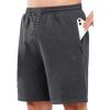 image:imageNORTHYARD Mens Cotton Casual Sweat Shorts Athletic Running Short with Zipper Pockets 7 Workout Gym Lounge for MensDark Grey