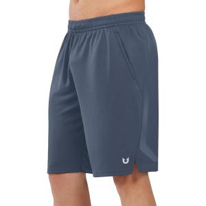 image:imageNORTHYARD Mens 10 Athletic Basketball Shorts with Zipper Pockets Quick Dry Lightweight Running Workout Gym Tennis ShortsCool Grey
