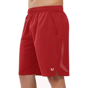 image:imageNORTHYARD Mens 10 Athletic Basketball Shorts with Zipper Pockets Quick Dry Lightweight Running Workout Gym Tennis ShortsRed