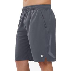 image:imageNORTHYARD Mens 10 Athletic Basketball Shorts with Zipper Pockets Quick Dry Lightweight Running Workout Gym Tennis ShortsSmoke Grey