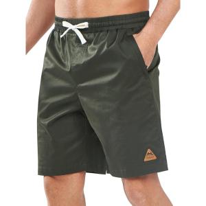 image:imageNORTHYARD Mens Casual ShortsCotton 9 Golf Hiking Drawstring Elastic Waist Work Shorts with Zipper PocketsArmygreen