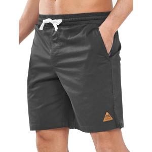image:imageNORTHYARD Mens Casual ShortsCotton 9 Golf Hiking Drawstring Elastic Waist Work Shorts with Zipper PocketsDarkgrey