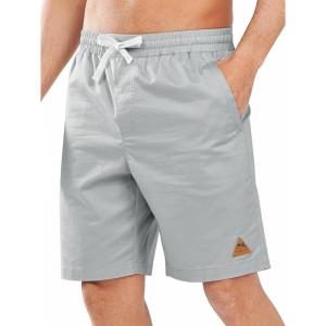 image:imageNORTHYARD Mens Casual ShortsCotton 9 Golf Hiking Drawstring Elastic Waist Work Shorts with Zipper PocketsMediumgrey