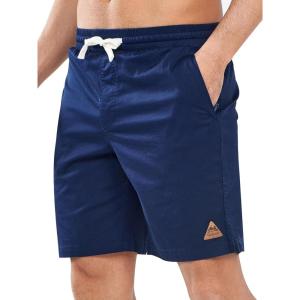 image:imageNORTHYARD Mens Casual ShortsCotton 9 Golf Hiking Drawstring Elastic Waist Work Shorts with Zipper PocketsNavy