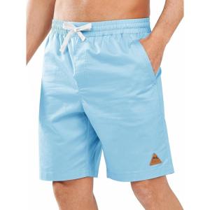 image:imageNORTHYARD Mens Casual ShortsCotton 9 Golf Hiking Drawstring Elastic Waist Work Shorts with Zipper PocketsSkyblue