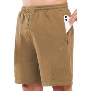 image:imageNORTHYARD Mens Cotton Casual Sweat Shorts Athletic Running Short with Zipper Pockets 7 Workout Gym Lounge for MensCoffee