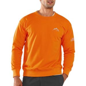 image:imageNORTHYARD Mens Crewneck Sweatshirt Long Sleeve Cotton Sweat Shirt Lightweight Athletic Workout Sport Gym Running SweatshirtsOrange