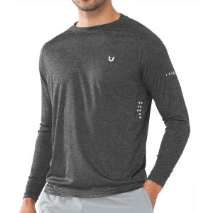 image:imageNORTHYARD Mens Sun Protection Shirts UPF 50 Long Sleeve Swim Rash Guard Shirt Running Workout Athletic Hiking UV FishingCarbonheather
