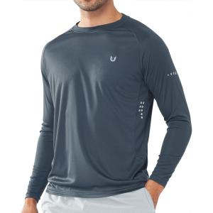 image:imageNORTHYARD Mens Sun Protection Shirts UPF 50 Long Sleeve Swim Rash Guard Shirt Running Workout Athletic Hiking UV FishingDarkgrey