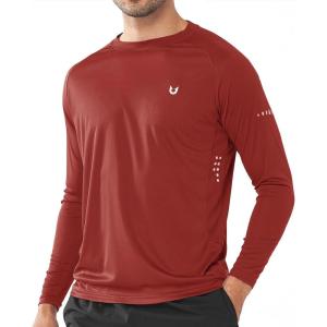 image:imageNORTHYARD Mens Sun Protection Shirts UPF 50 Long Sleeve Swim Rash Guard Shirt Running Workout Athletic Hiking UV FishingRedochre