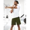 image:imageNORTHYARD Mens 7 Athletic Running Shorts with Zipper Pockets Quick Dry Lightweight Workout Gym ShortArmy Green