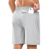 image:imageNORTHYARD Mens 7 Athletic Running Shorts with Zipper Pockets Quick Dry Lightweight Workout Gym ShortLight Grey