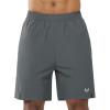 image:imageNORTHYARD Mens 7 Athletic Running Shorts with Zipper Pockets Quick Dry Lightweight Workout Gym ShortSmoke Grey