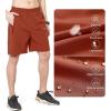 image:imageNORTHYARD Mens Athletic Running Shorts Gym Workout Shorts 7 9 5 Quick Dry Lightweight Sports Basketball Exercise TennisRedclay