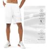 image:imageNORTHYARD Mens Athletic Running Shorts Gym Workout Shorts 7 9 5 Quick Dry Lightweight Sports Basketball Exercise TennisWhite