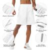 image:imageNORTHYARD Mens Athletic Running Shorts Gym Workout Shorts 7 9 5 Quick Dry Lightweight Sports Basketball Exercise TennisWhite