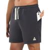 image:imageNORTHYARD Mens 7 Athletic Running Shorts with Zipper Pockets Quick Dry Lightweight Workout Gym ShortDarkgrey