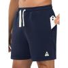 image:imageNORTHYARD Mens 7 Athletic Running Shorts with Zipper Pockets Quick Dry Lightweight Workout Gym ShortNavy