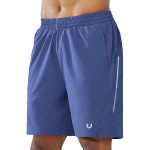 image:imageNORTHYARD Mens 7 Athletic Running Shorts with Zipper Pockets Quick Dry Lightweight Workout Gym ShortFederal Blue