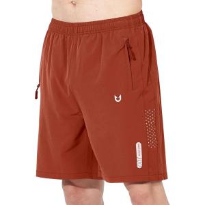 image:imageNORTHYARD Mens Athletic Running Shorts Gym Workout Shorts 7 9 5 Quick Dry Lightweight Sports Basketball Exercise TennisRedclay