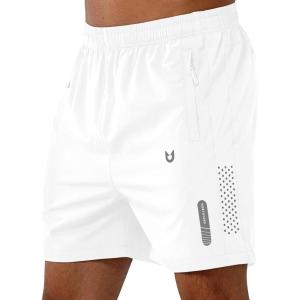image:imageNORTHYARD Mens Athletic Running Shorts Gym Workout Shorts 7 9 5 Quick Dry Lightweight Sports Basketball Exercise TennisWhite