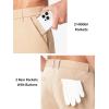 image:imageNORTHYARD Mens Golf Pants Stretch Work Dress Pant 303234 Quick Dry Lightweight Casual Flat Front Trouser with PocketsLightkhaki