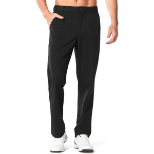 image:imageNORTHYARD Mens Golf Pants Stretch Work Dress Pant 303234 Quick Dry Lightweight Casual Flat Front Trouser with PocketsBlack