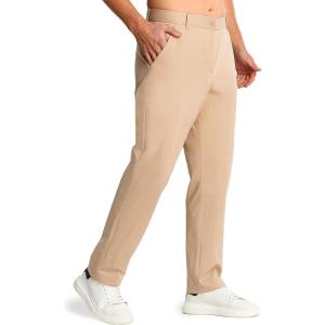 image:imageNORTHYARD Mens Golf Pants Stretch Work Dress Pant 303234 Quick Dry Lightweight Casual Flat Front Trouser with PocketsLightkhaki