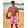image:imageNORTHYARD Mens Swim Trunks 2 in 1 Swimsuit Swim Shorts Quick Dry 7 Board Short Beach Bathing Swimming Swimwear with PocketsFlamingo