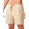 image:imageNORTHYARD Mens Swim Trunks 2 in 1 Swimsuit Swim Shorts Quick Dry 7 Board Short Beach Bathing Swimming Swimwear with PocketsKhaki