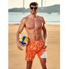 image:imageNORTHYARD Mens Swim Trunks 2 in 1 Swimsuit Swim Shorts Quick Dry 7 Board Short Beach Bathing Swimming Swimwear with PocketsOrangeflower