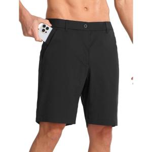 image:imageNORTHYARD Mens Golf Shorts Casual 9 Inch Lightweight Beach Work Dress Shorts with Pockets Elastic WaistBlack