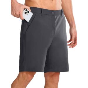 image:imageNORTHYARD Mens Golf Shorts Casual 9 Inch Lightweight Beach Work Dress Shorts with Pockets Elastic WaistDarkgrey