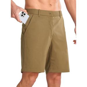 image:imageNORTHYARD Mens Golf Shorts Casual 9 Inch Lightweight Beach Work Dress Shorts with Pockets Elastic WaistDarkkhaki