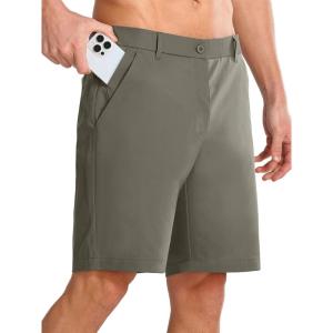 image:imageNORTHYARD Mens Golf Shorts Casual 9 Inch Lightweight Beach Work Dress Shorts with Pockets Elastic WaistGreensage