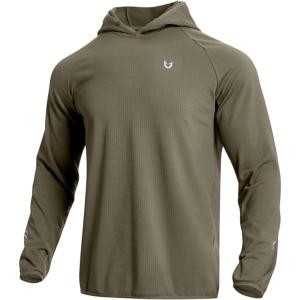 image:imageNORTHYARD Mens Running Hoodie Lightweight Fleece Workout Gym Hooded Sweatshirts Long Sleeve Cold Weather Athletic PulloverDarkkhaki