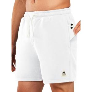 image:imageNORTHYARD Mens 7 Athletic Running Shorts with Zipper Pockets Quick Dry Lightweight Workout Gym ShortWhite