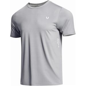 image:imageNORTHYARD Mens Athletic Running Shirts Short Sleeve Workout TShirts Quick Dry Lightweight Active Tee Gym Sports PerformanceLightgrey