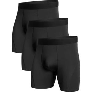 image:imageNORTHYARD Mens Athletic Underwear 3 Pack Breathable Activewear Undershorts Highperformance Boxer Briefs 4way StretchBlack