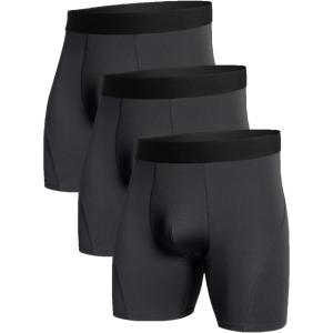 image:imageNORTHYARD Mens Athletic Underwear 3 Pack Breathable Activewear Undershorts Highperformance Boxer Briefs 4way StretchDark Grey