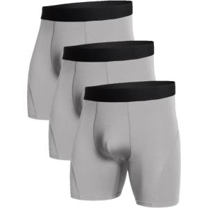 image:imageNORTHYARD Mens Athletic Underwear 3 Pack Breathable Activewear Undershorts Highperformance Boxer Briefs 4way StretchLight Grey