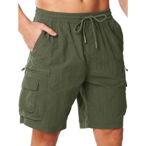 image:imageNORTHYARD Mens Cargo Hiking Shorts 9 Lightweight Quick Dry Athletic Shorts Outdoor Travel Active Fishing with Multi PocketsArmygreen