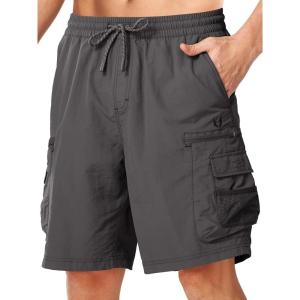 image:imageNORTHYARD Mens Cargo Hiking Shorts 9 Lightweight Quick Dry Athletic Shorts Outdoor Travel Active Fishing with Multi PocketsDarkgrey