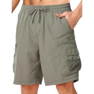 image:imageNORTHYARD Mens Cargo Hiking Shorts 9 Lightweight Quick Dry Athletic Shorts Outdoor Travel Active Fishing with Multi PocketsSagegreen